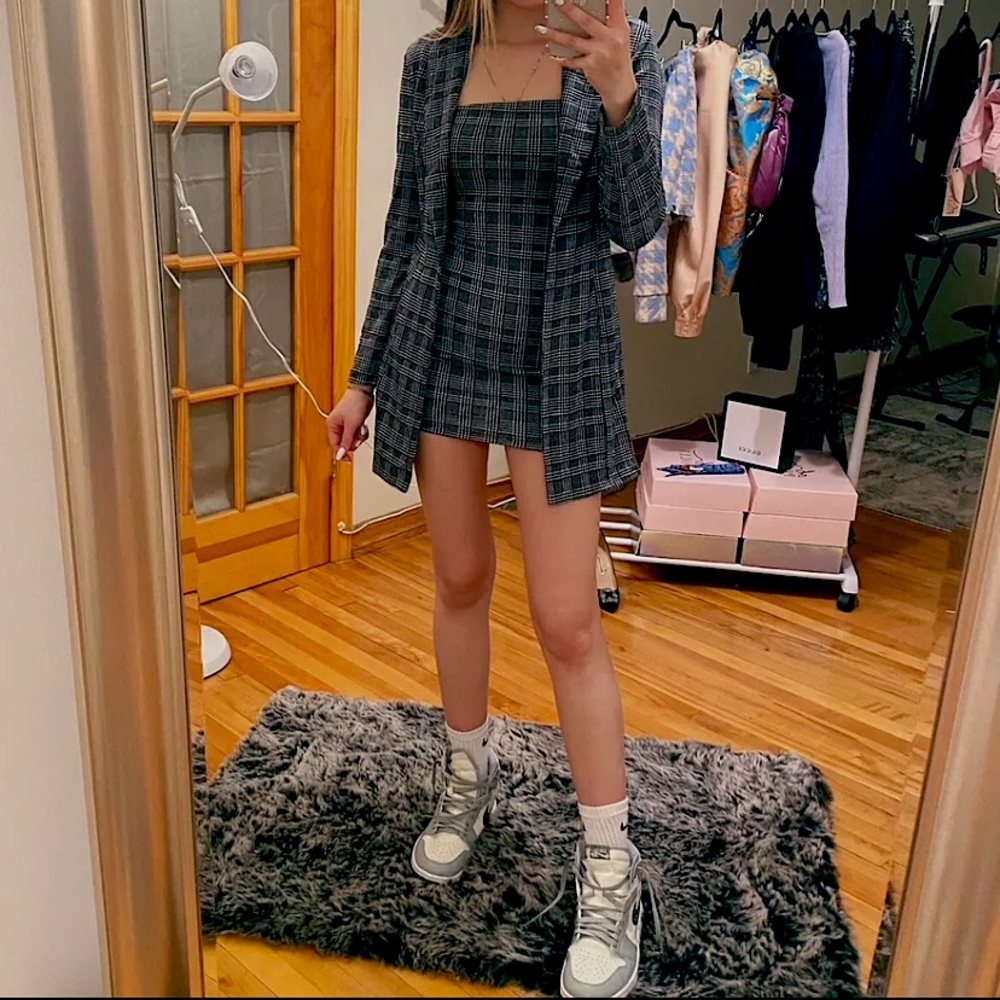 Manhattan Plaid Blazer Dress Set| Fashion Nova XSP